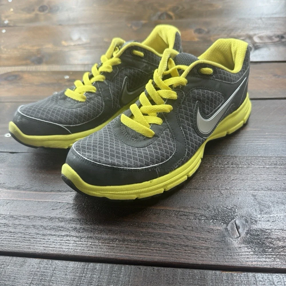 Nike Women's Air Relentless 443861-010 Gray Yellow Running Shoes Sneakers Size 9
